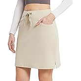 baleaf Women's Skorts Skirts 20" Knee Length Cotton Casual High Waist Drawstring Modest Golf Skort with Pocket