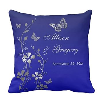 Amazon Com Torass Throw Pillow Cover Flowers Jumbo Blue Gray
