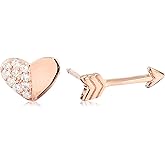 Amazon Collection Gold and Rhodium Plated Sterling Silver Cubic Zirconia Earrings