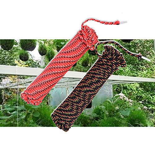 MICASA Utility Rope Paracord Nylon Twine - Diamond 16 strands Braided, 100% new Polypropylene material, breaking stength 280LBS, max working capacity 80LBS (3/16 inch by 100FT)