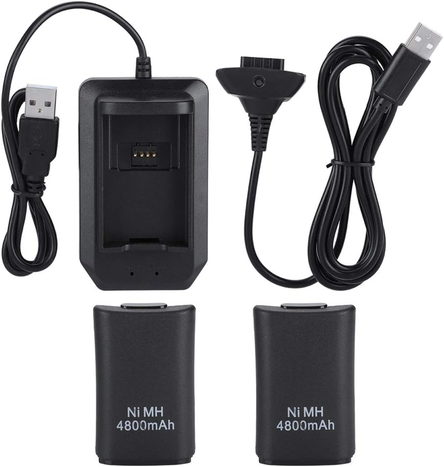 thumbnail image 2 of 2x Rechargeable Battery Packs For Xbox 360 Controller – 4800mAh With USB Charger Cable 2 of 5