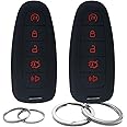 GFDesign 2 Pcs Silicone 5 Buttons Key Fob Cover Remote Case Keyless Protector Compatible with Ford C-Max Edge Escape Expedition Explorer Flex Focus Taurus Lincoln MKS MKT MKX Navigator M3N5WY8609