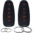 GFDesign 2 Pcs Silicone 5 Buttons Key Fob Cover Remote Case Keyless Protector Compatible with Ford C-Max Edge Escape Expediti