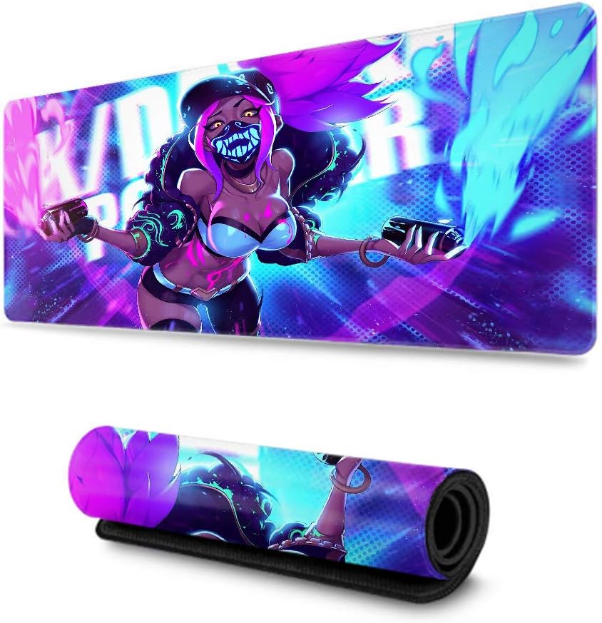 Extended Gaming Mouse Pad League of Legends Thick Large (35.5×15.7 Inch) Waterproof Keyboard Pad with Stitched Edges Premium-Textured, (Fist of Shadow Akali)