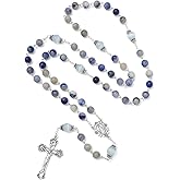 KOMI Catholic Rosary Beads for Women - Holy Prayer Necklace With Crucifix Cross - Communion Rosary Catholic Gifts