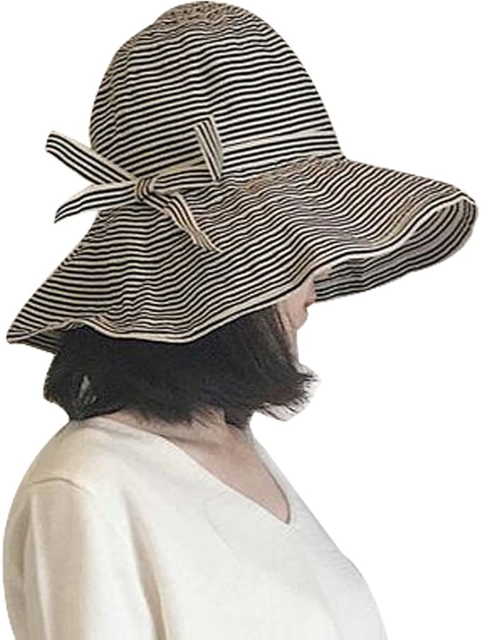 Amazon ジュンィ レディース バケットハット アウトドア 折りたたみ 日よけ帽子 おしゃれ 軽量 旅行 ブラック ハット 通販