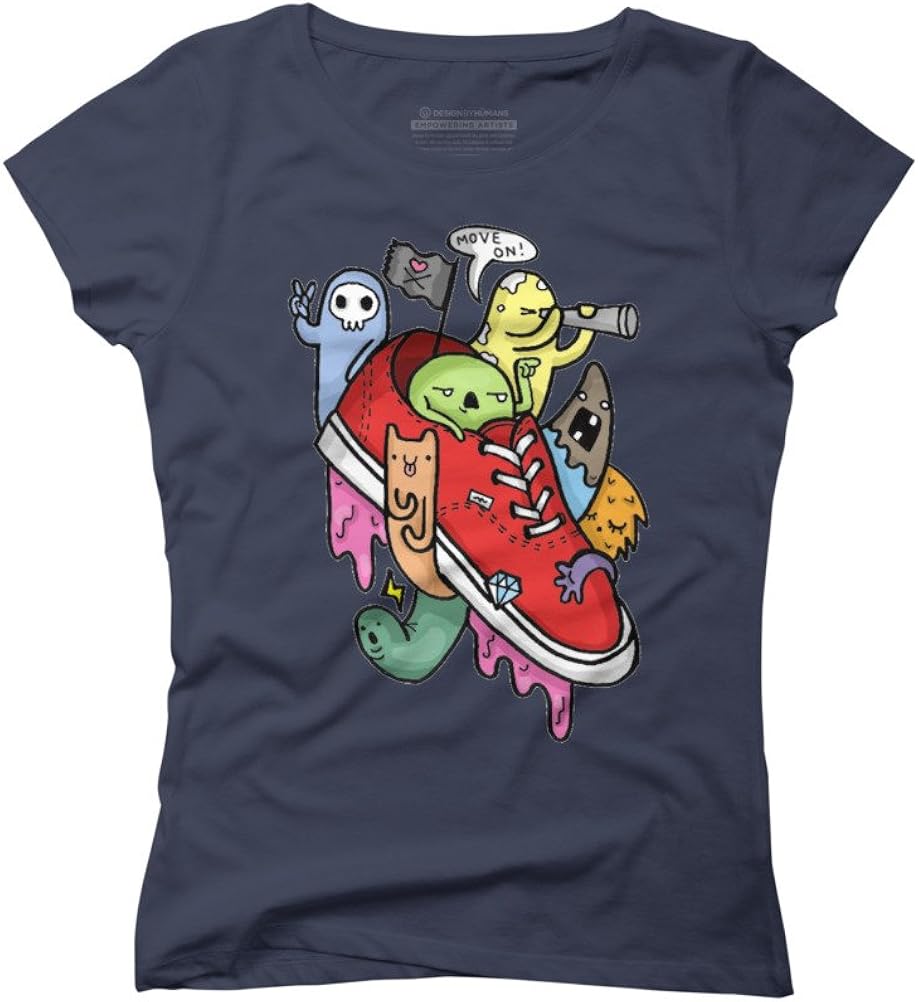 Design By Humans Shoe Pirates Women's 2XLarge Navy Graphic TShirt Amazon.co.uk Clothing