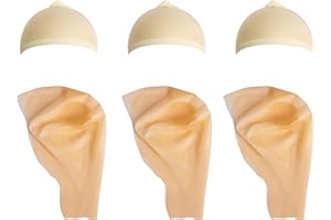Wehhbtye 6 Pcs Halloween Bald Caps, Latex Makeup Caps with Bald Wigs, Wig Caps Cosplay Accessories for Adult Women Men Costume and Theme Party