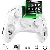 Cintwor RG G01 Interactive Screen Wireless Gaming Controller for Steam/PC/Switch/Linux/Android/iOS, 2.4G Wireless Bluetooth Controller with Screen, Heart Rate Monitor, Hall Effect Triggers (White)