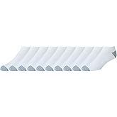 Amazon Essentials Men's Performance Cotton Cushioned Athletic Running No-Show Sports Socks, Moisture Wicking, 10 Pairs