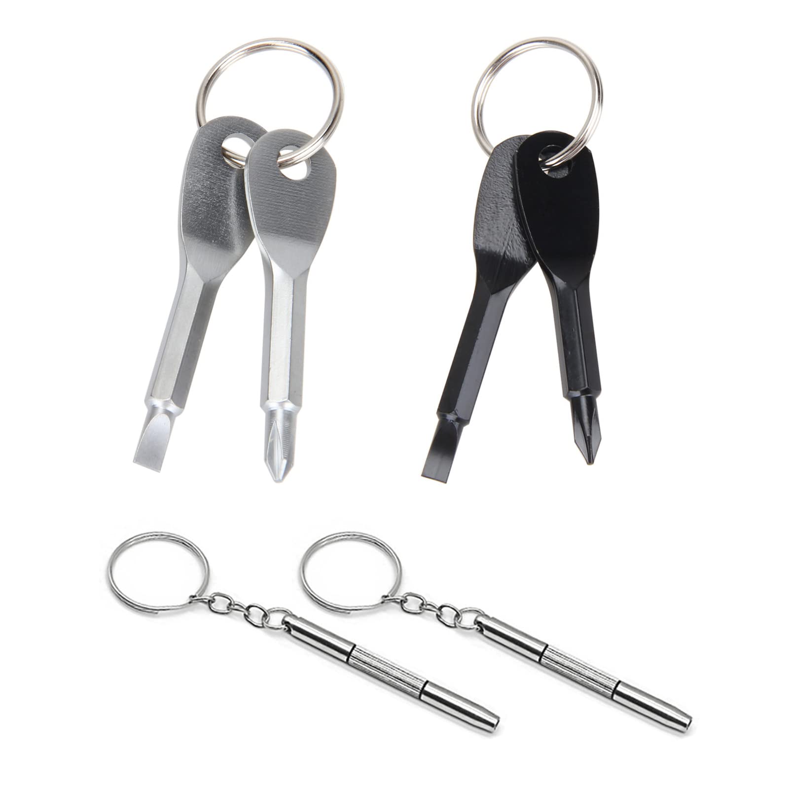 SHULLIN Set of 6 Mini Screwdriver Keyring Glasses Repair Set Portable Keychain Screwdriver Glasses Screwdriver Repair Tools with Key Ring