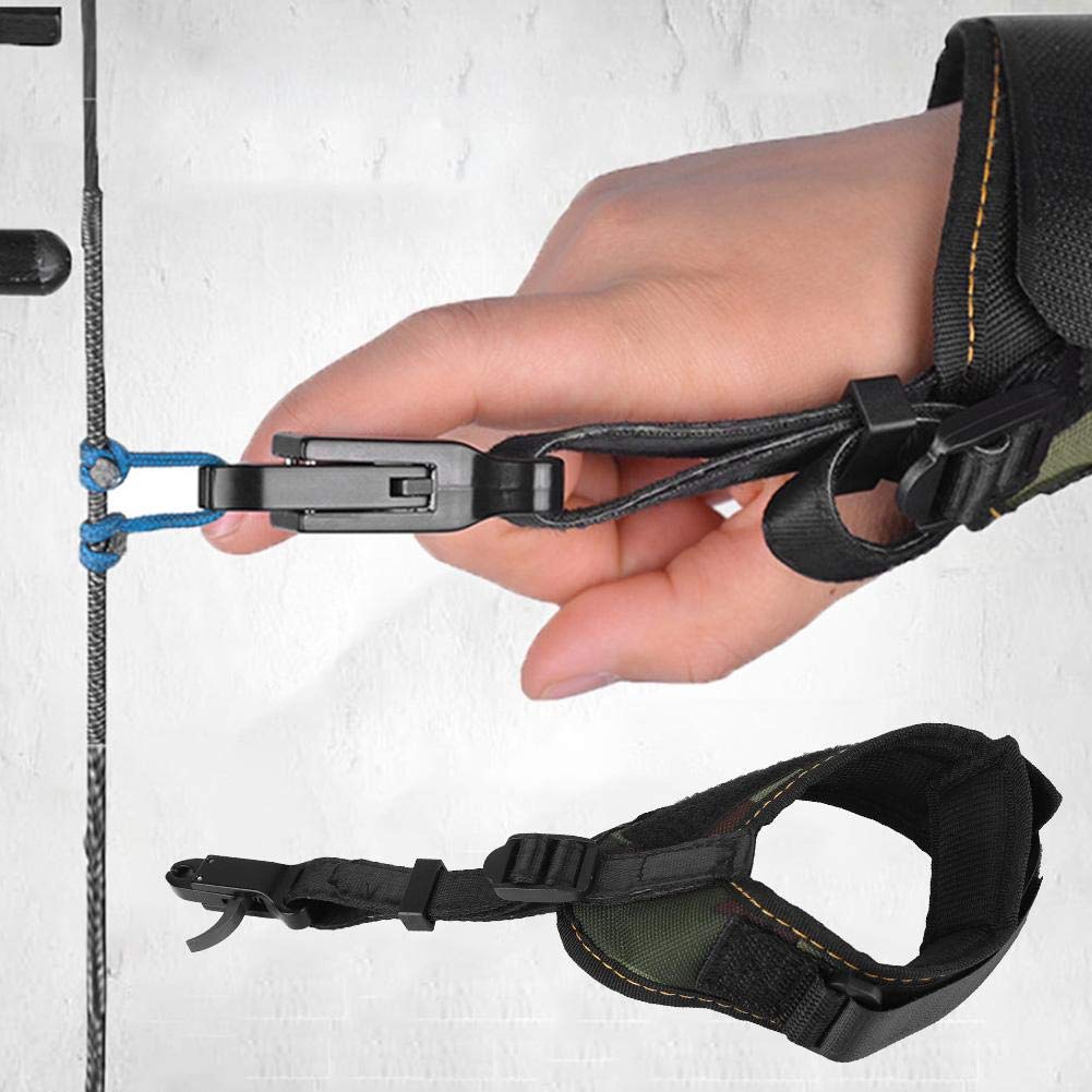 Alomejor Bow Trigger Hand Protector Archery Release Aid Archery Wrist Release Trigger Caliper Straps for Hunting