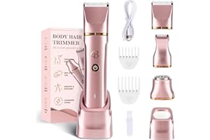 CHERI BLISS Electric Bikini Trimmer for Women, 3-in-1 IPX7 Waterproof Wet & Dry Body Hair Trimmer, Facial Hair Remover, Rechargeable Hair Removal Kit for Bikini, Underarm, Leg, Arm, Body, Face