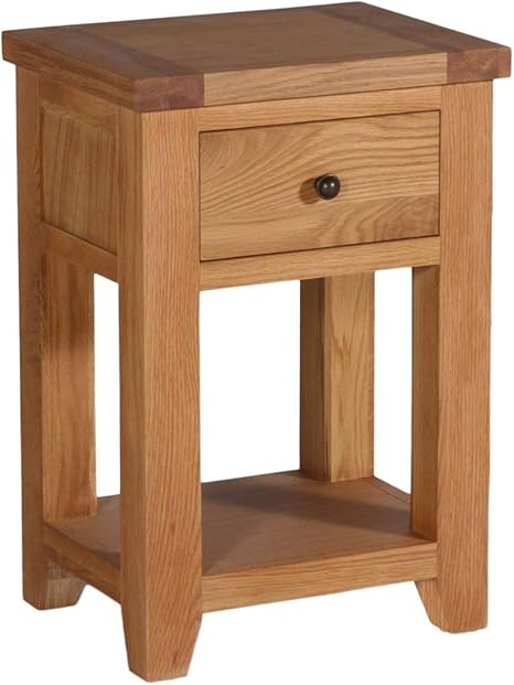 Hallowood Cotswold 1 Drawer Side Lamp Table Solid Wooden End Unit Bedside Night Stand Light Oak Cot Lam Amazon Co Uk Kitchen Home