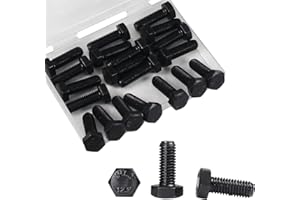 MRIUUOD 20Pcs M8 Hex Bolts M8x20mm Carbon Steel Grade 12.9 Black Oxide 1.25mm Pitch Fully Threaded Hex Tap Bolts Hexagon Head Screw Machine Bolts Right Hand