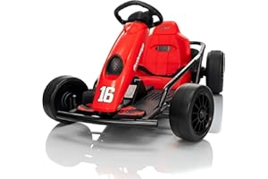Aoshaweyz Electric Drift Go Kart for Kids 8-12, 24V Battery,360W Motor, Reinforced Wear-Proof Rear Wheels, 3 Unique Colors, 8.1MPH High Speed,154lbs Capacity, Drift Ride On Car Toy (Red)