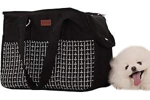 Pethaven Small Dog Carrier Black Womens Purse for Puppy Bag Cat Carriers Fashion Pets Woman Bags Lightweight Totes Pups Kitties Bunny Picnic Outdoor