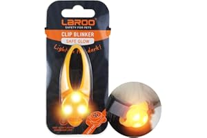 LaRoo Dog Lights for Night Walking - Led Dog Collar Lights for Nighttime, Clip On Light up Dog Collar Walking Flashlight（Orange）