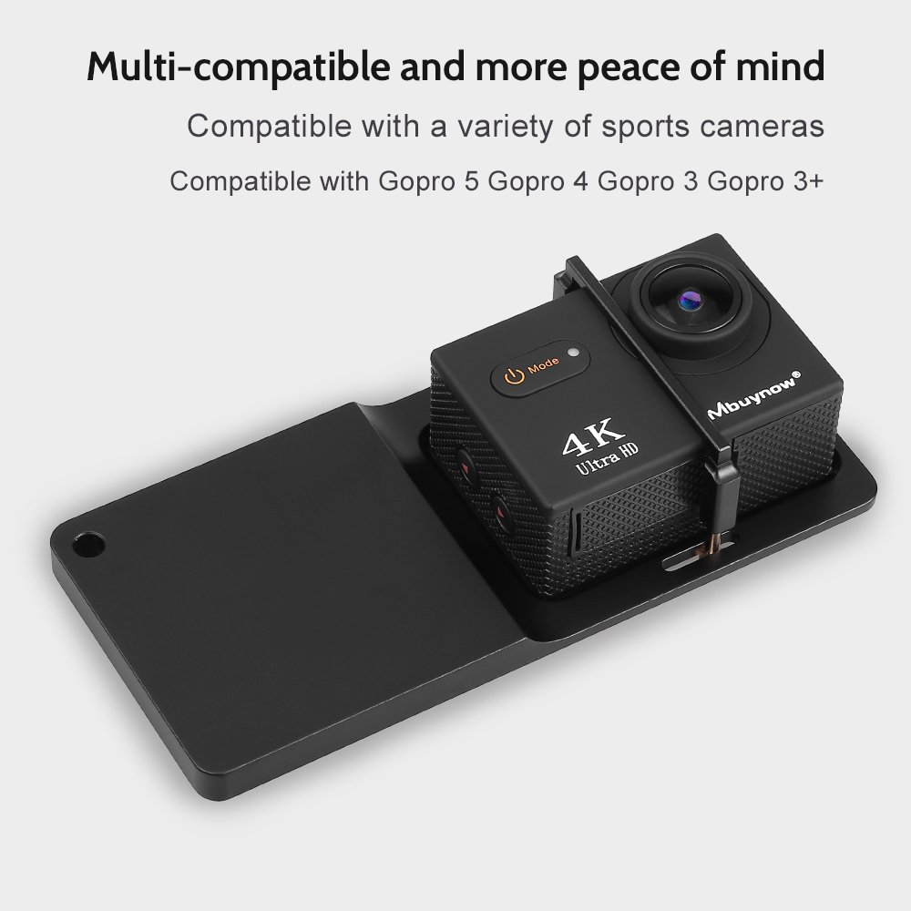 Mbuynow Placa de Montaje del interruptor Adaptador para Acción Cámara GoPro Hero 5 4 3+ YI, XiaoMi, SJCAM,DJI OSMO Y Estabilizador Móvil Feiyu Zhiyun Smooth Accesorios de Mano
