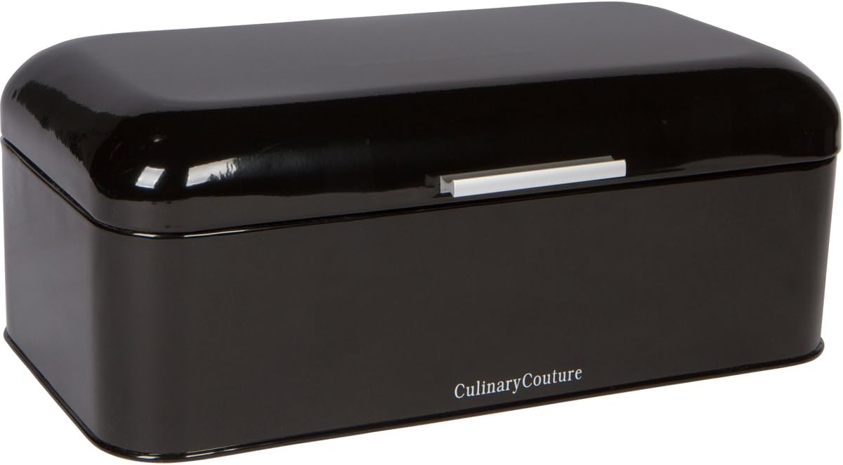 Large Black Bread Box Powder Coated Stainless Steel Extra Large