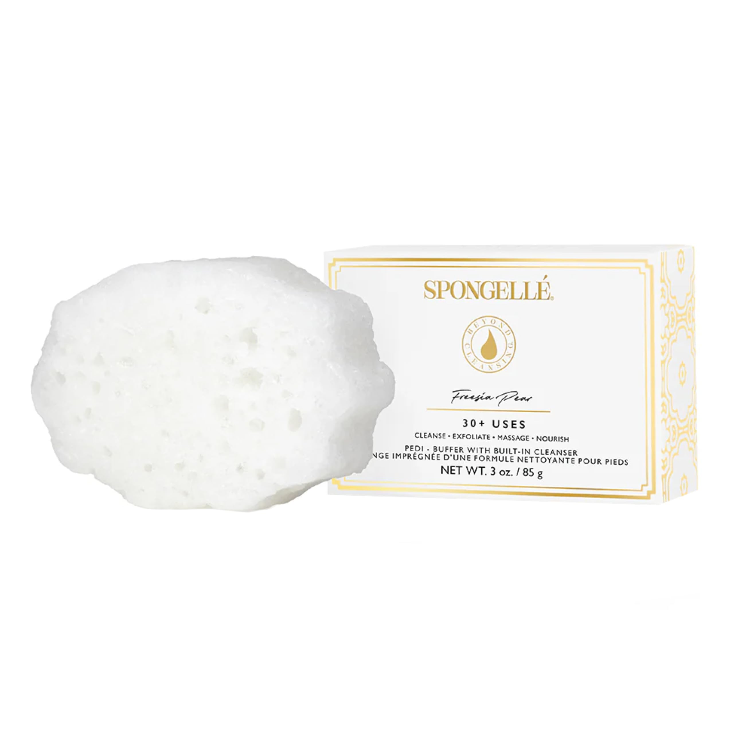 Spongellé Pedi-Buffer - Cleanse, Exfoliate & Polish Feet - Freesia Pear