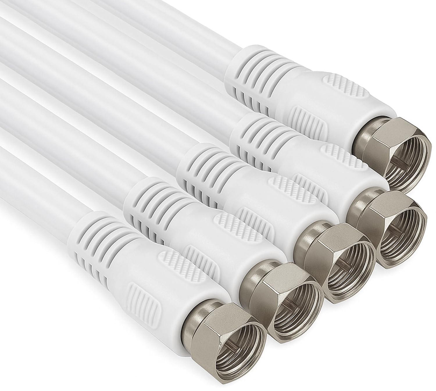 1aTTack Coaxial Connection Cable Antenna Cable Sat Cable F-Connector Coaxial Male to Coaxial Female Double-Shielded / Triple Shielded / Quadruple Shielded / 75 db / 85 db / 100 db / 110 db / 120 db / 125 db SAT weiß F-F 75db (5 Stück) 1,5 Meter