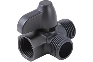 Happyreise Brass Shower Arm Diverter Valve,G1/2 2 Way Diverter Valve for Hand Shower and Fixed Shower Head Black