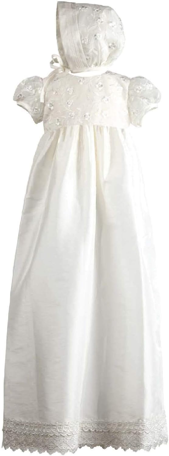 Baby Girls Traditional Long Christening Dress wiht Matching