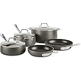 All-Clad 8400001963 HA108AZ HA1 Hard Anodized Nonstick Dishwasher Safe PFOA Free Cookware Set, 8-Piece, Black