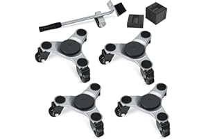 SOYO Furniture Dolly Movers with Lifter, Moving Dollies with Wheels Heavy Duty 500 LB Load Capacity, 6-Inch Steel Tri-Dolly, 3 Wheel Roller Move Tools Lifting Equipment, 4 Pack, Sliver