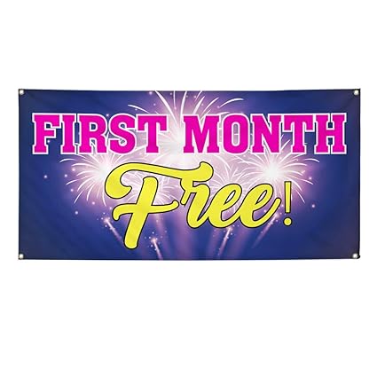 Amazon Com Vinyl Banner Sign First Month Free 2 Business
