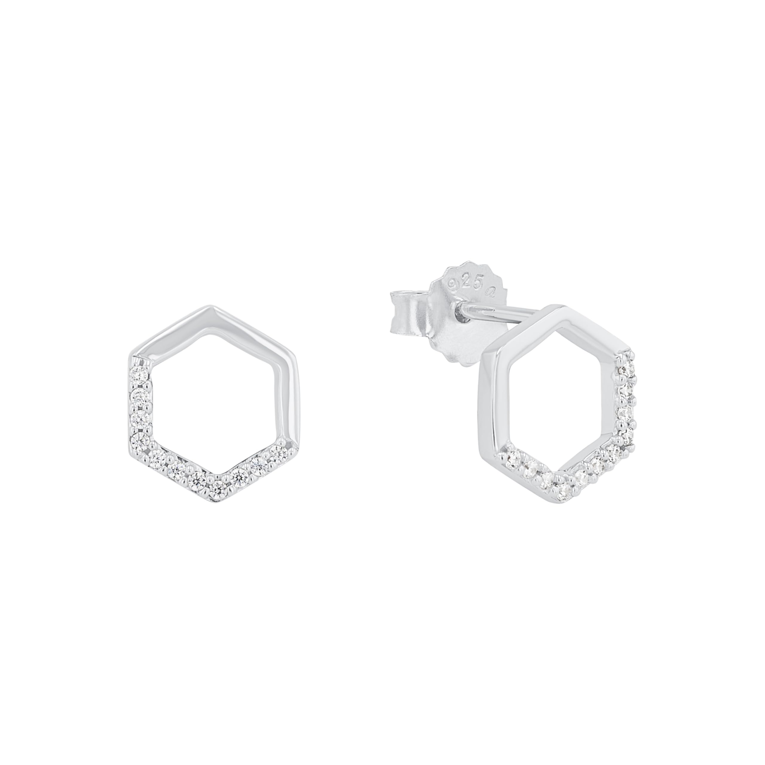 s.Oliver Stud earrings Women Ear jewelry, with Zirconia synth., 0,9 cm, Silver, Comes in jewelry gift box, 2031421