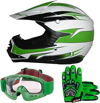 Leopard Leo X16 Kinder Motocross Helm Grun M 51 52cm Handschuhe Zorax Brille Kinder Quad Bike Atv Go Karting Helm Amazon De Auto