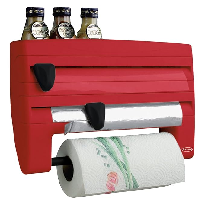 Primeway Roll N Roll X4 Kitchen Cling Film, Aluminum Foil, Paper Roll Dispenser + Multipurpose