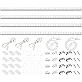 Barrina T5 Grow Lights for Indoor Plants, 2FT 40W (4 X 10W) LED Grow Light with Separate Switch, Linkable Grow Lamp, Indoor Plant Lights for Growth with White Cover, 5000K, 4 Packs