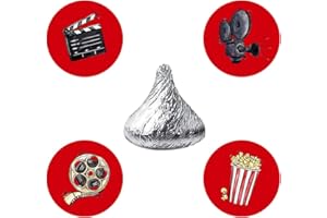 MAGJUCHE Movie Night Candy Stickers, Cinema Theater Hollywood Themed Birthday Party Stickers Label, Fit, 304 Count