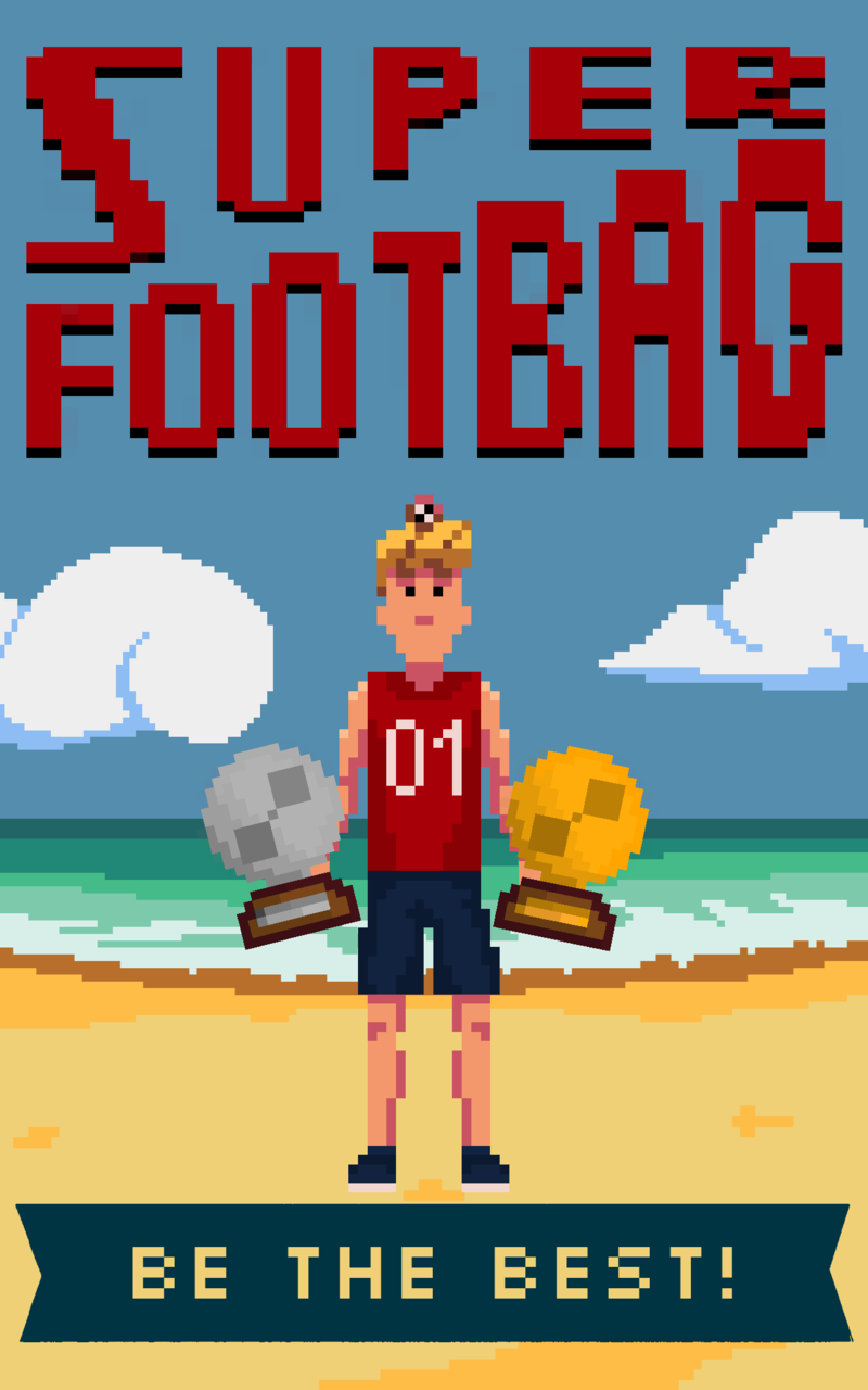 Super Footbag - World Champion 8 Bit Hacky Ball Juggling Sports Game Gold - Thumbnail 6
