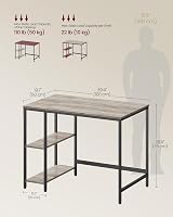 VASAGLE Computer Desk 100 x 50 cm Industrial Style Heather Greige Ink Black view 6