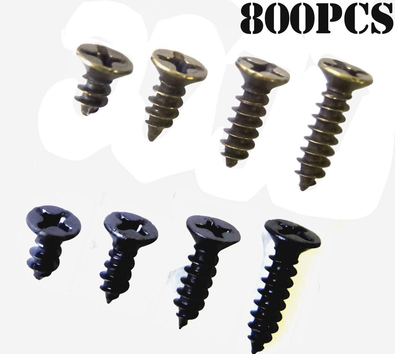 Mini Skater 800PCS 3 Small Cross Flat Head Tapping Screws Black Oxide