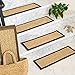 Natural Area Rugs - Seagrass Stair Tread, Half Panama Collection, Natural Fiber, Handmade & Latex Backed, Espresso 9
