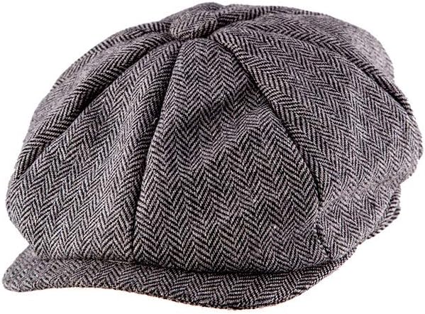 Wicked Costumes Adult Unisex Herringbone Flat Cap Fancy Dress Hat Accessory, Brown