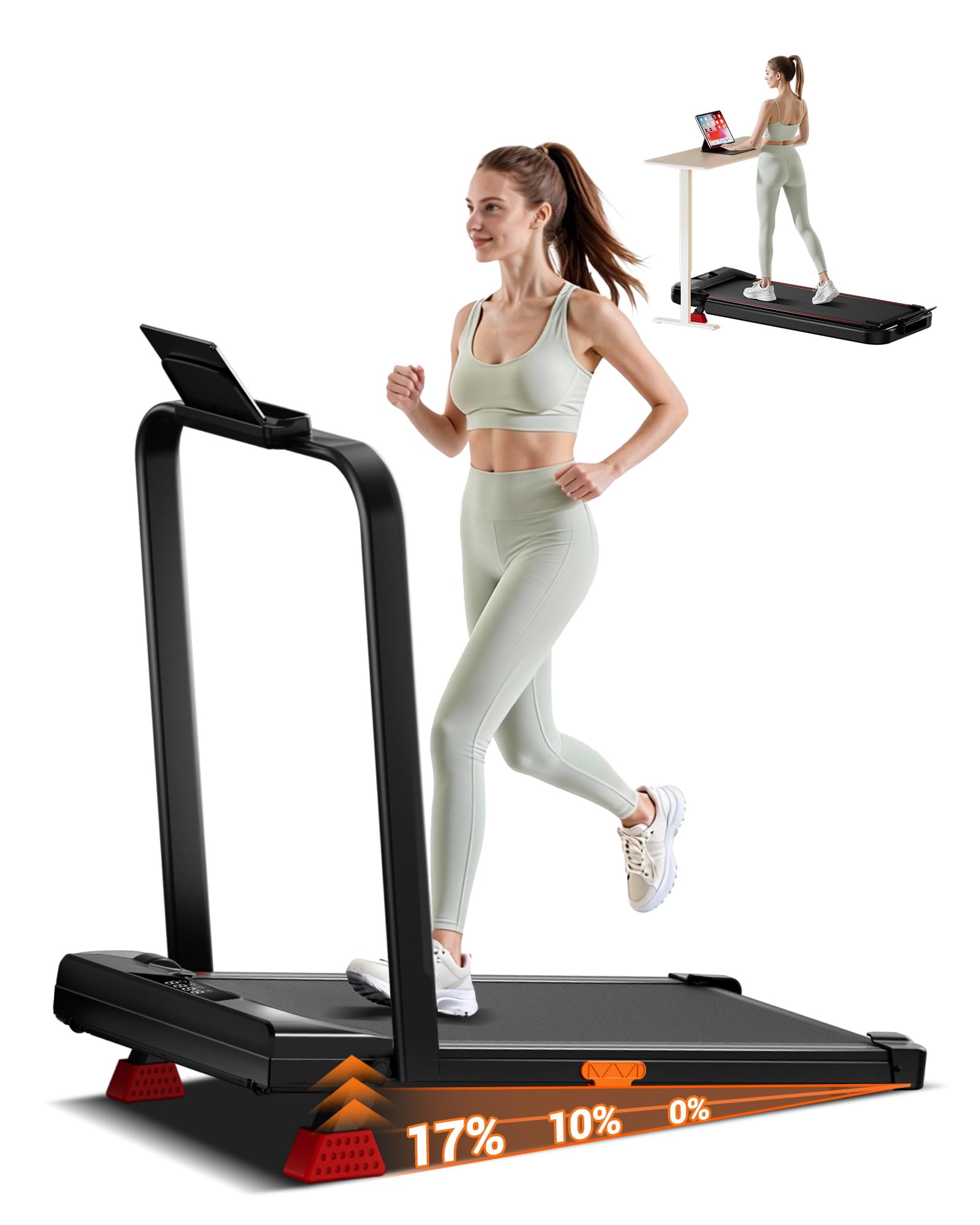 Photo 1 of ***MISSING PARTS*** CURSOR FITNESS 15% Walking Pad Treadmill with Incline 0.6-6.2MPH Foldable Quiet Walking Pad for Home Small 2.5HP Under Desk Compact Treadmill with 300LBS Capacity