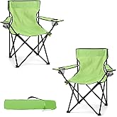 WEIDIORME 2 Pack Lightweight Camping Chairs for Adults & Teens, 250LBS Capacity Foldable Portable Chairs with Carry Bag, Compact Design for Camping, Beach, Picnics, and Outdoor Events