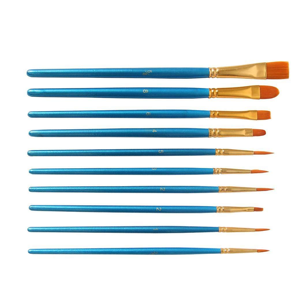 Zimrio 20 Pcs Blue Paintbrush 6 Pcs 10 Holes Round Plastic Palette Set Painting Tools Paintbrush Sets