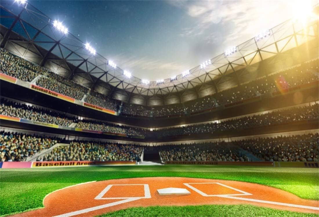 Amazon Com Yeele 5x3ft Photography Background Baseball Field Interior Stadium Crowd Stage Lights Green Grassland Sports Theme Kids Baby Portraits Studio Props Photo Backdrop Wallpaper Camera Photo