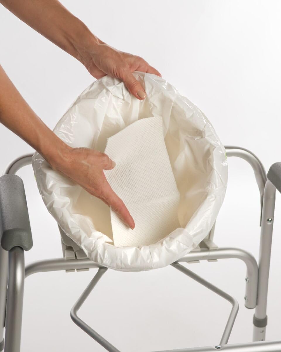 TidyCare Commode Liners for Beside Toilet Chair Bucket | XL Convenience Pack of 24 Disposable Waste Bags + 24 Absorbent Pads for Adults | Universal Fit: Health & Personal Care