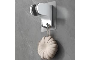 HEROBAI Hand Held Shower Head Holder Wall Mount, Shower Hose Holder Adhesive with 2 Hanger Hooks, Adjustable Shower Handle Ho