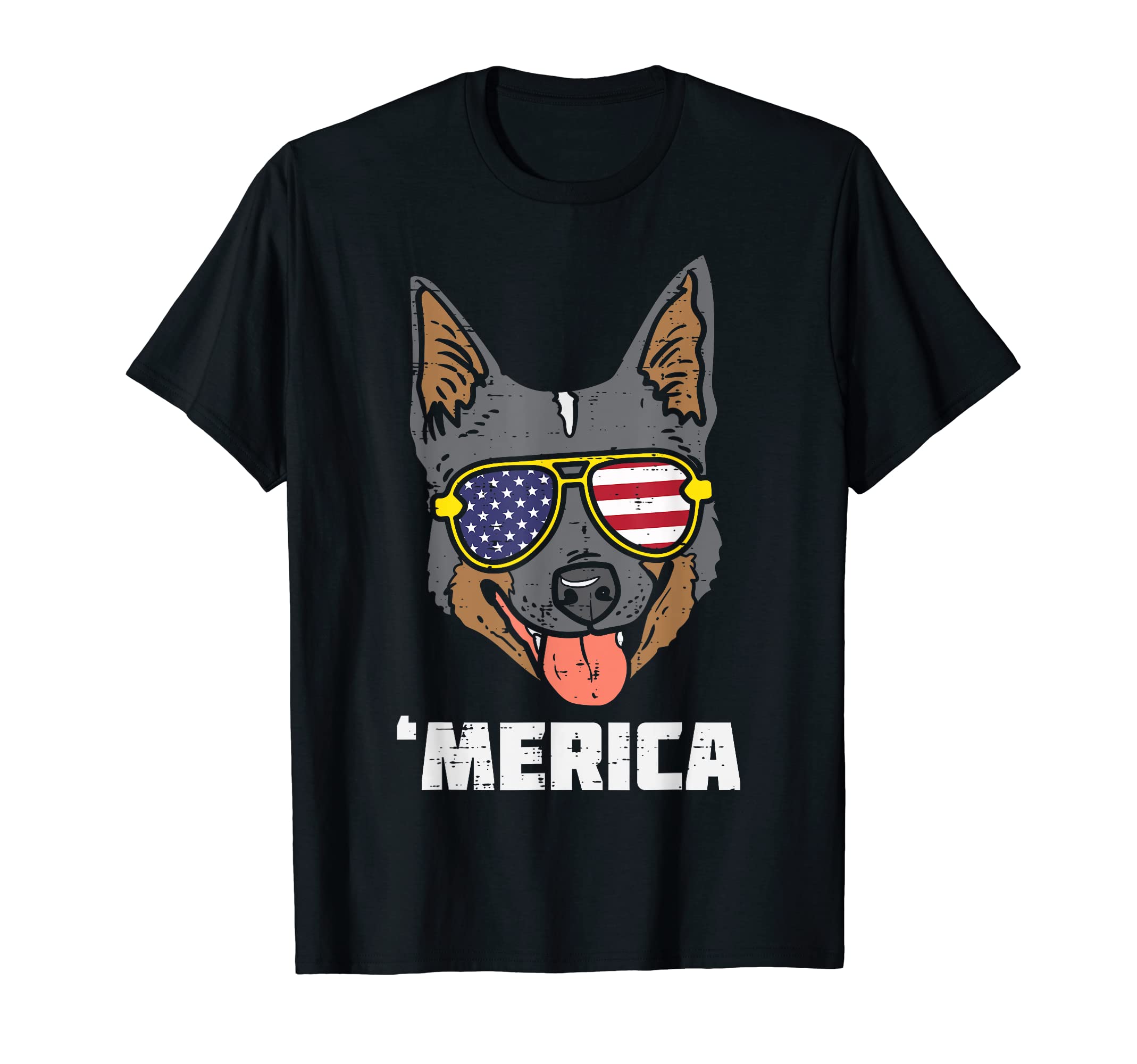 Australian Cattle Dog Heeler Merica 4th Of July Fourth Dog T-Shirt