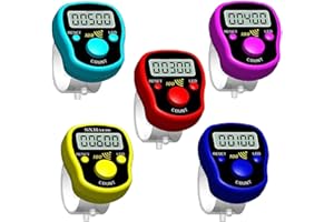 TESEAS Finger Counter Click Manual Digital clicker, 5pack Stitch Tally Knitting Counters Led Re-settable Digits Pitch Electronic LCD Display finger Number Counter Fr Row, People, Score, Inventory,Crochet