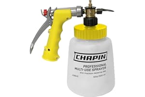 CHAPIN INTERNATIONAL Chapin G364D Made in The USA 32 Ounce Professional Lawn and Garden Hose-End Sprayer with 16 Mixing Rations on The Metering Dial, Built-in Anti-Siphon, Translucent White